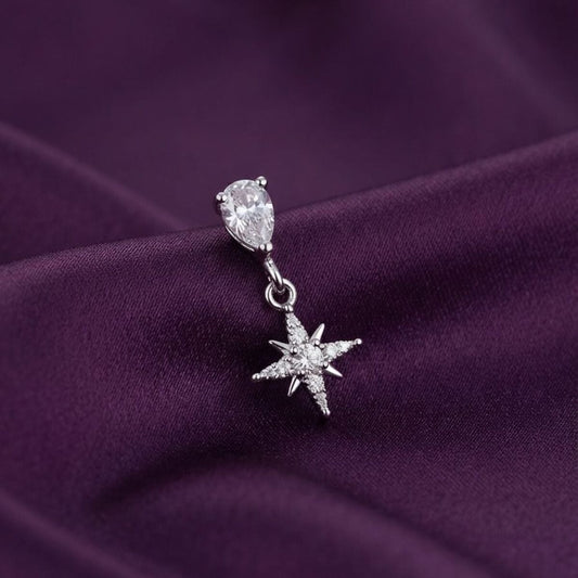 Polaris - Zirkon Taşlı Tragus Helix Lobe Conch Rook Cerrahi Çelik Piercing