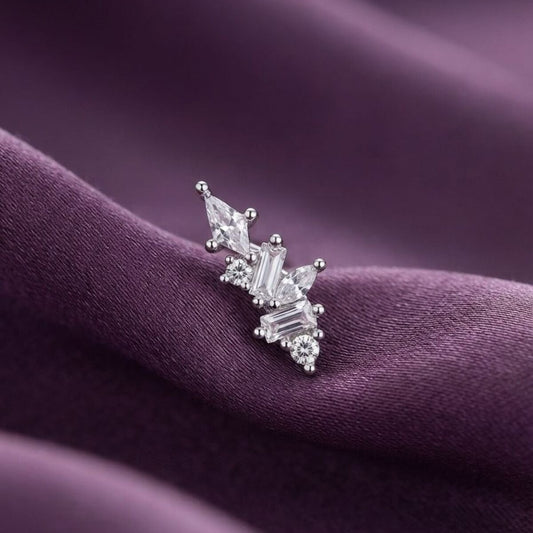 ASTRAEA - Zirkon Taşlı Tragus Helix Lobe Conch Rook Cerrahi Çelik Piercing