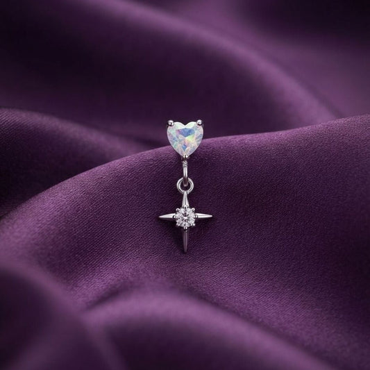 Stella Polaris - Zirkon Taşlı Tragus Helix Lobe Conch Rook Cerrahi Çelik Piercing