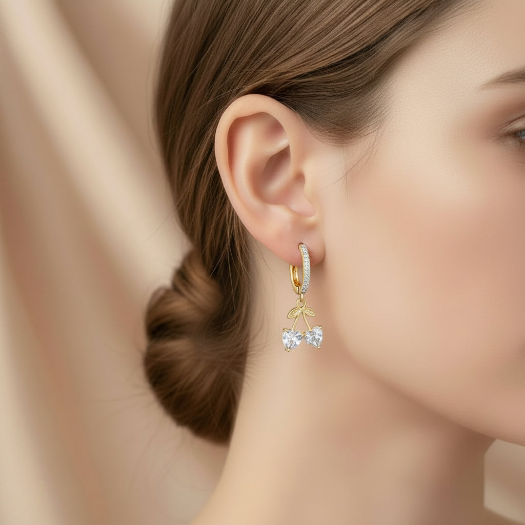 Berry Kiss - Zirkon Taşlı Halka Tragus Helix Lobe Conch Rook Cerrahi Çelik Piercing