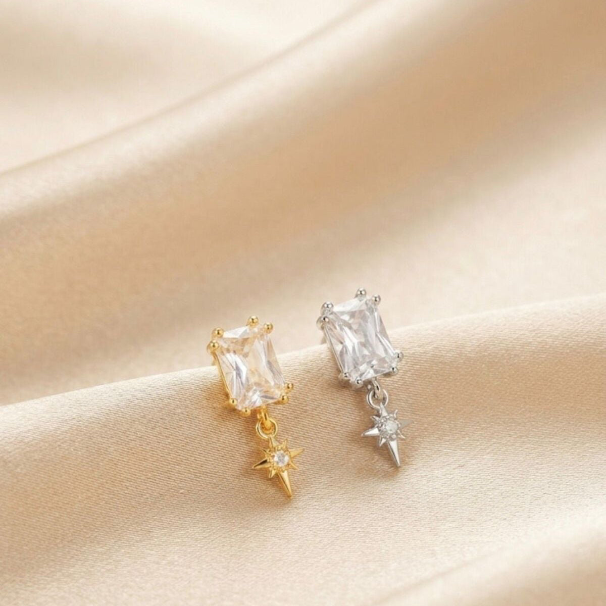 SHINE DROP - Zirkon Taşlı Tragus Helix Lobe Conch Rook Cerrahi Çelik Piercing ARKASI TOPLU