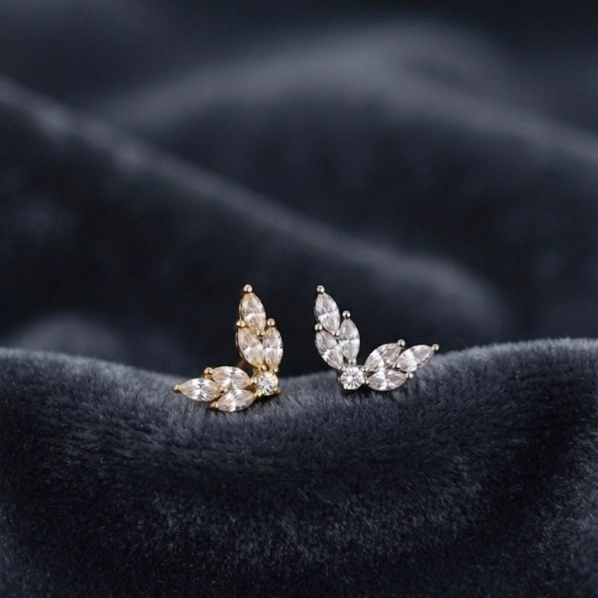Celestial Wings - Zirkon Taşlı Tragus Helix Lobe Conch Rook Cerrahi Çelik Piercing