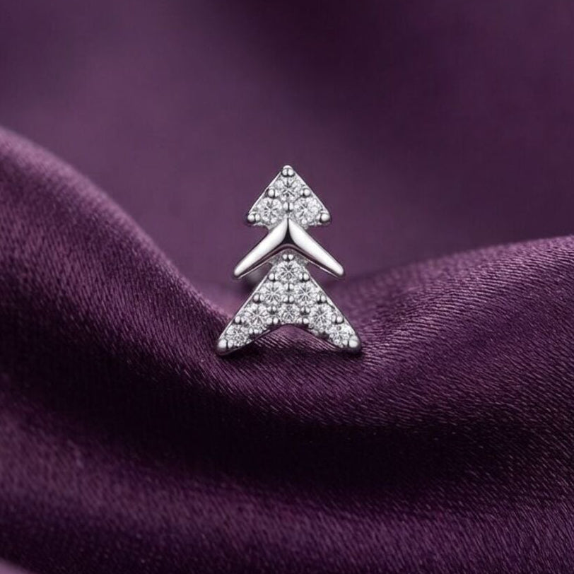 ASTRA - Zirkon Taşlı Tragus Helix Lobe Conch Rook Cerrahi Çelik Piercing