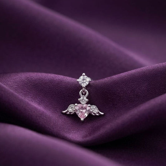 Divine Love - Zirkon Taşlı Halka Tragus Helix Lobe Conch Rook Cerrahi Çelik Piercing