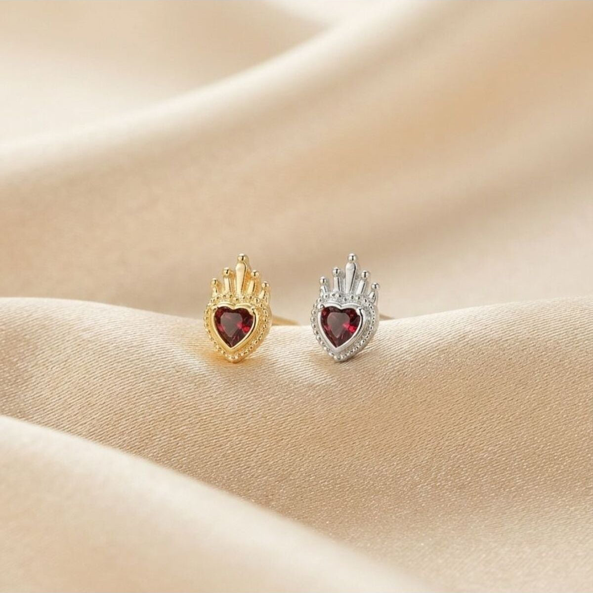 RED GLAME - Zirkon Taşlı Tragus Helix Lobe Conch Rook Cerrahi Çelik Piercing ARKASI TOPLU