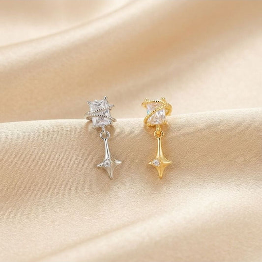 CELINA DROP - Zirkon Taşlı Tragus Helix Lobe Conch Rook Cerrahi Çelik Piercing ARKASI TOPLU
